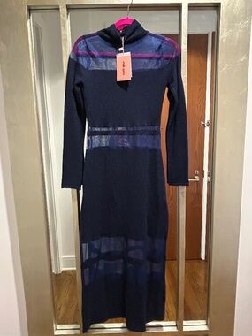 Cult Gaia Ebony mesh panel knit maxi dress